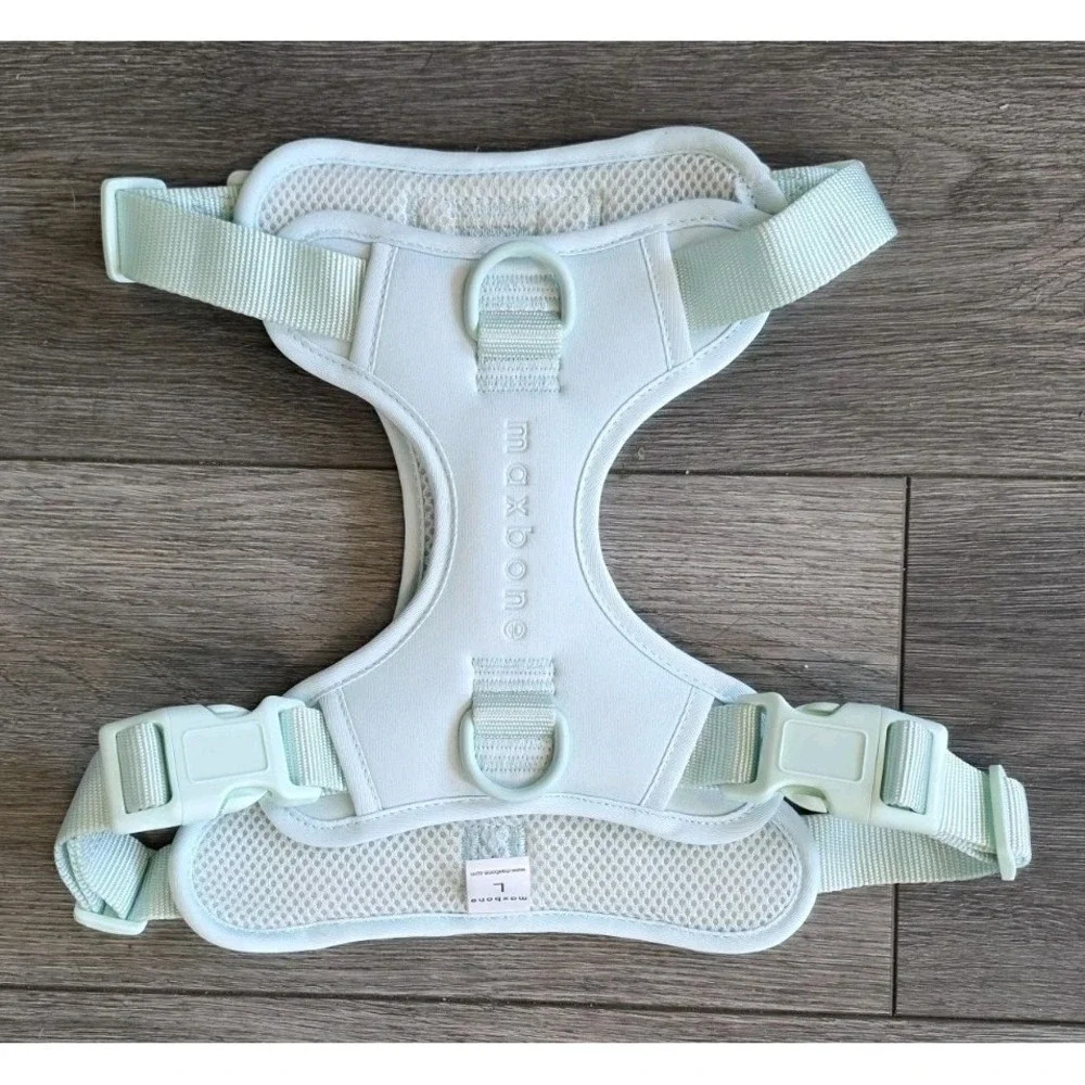 EUC‎ Maxbone L Dog Double Panel Harness Mint Green Adjustable Mesh Line MSRP $55